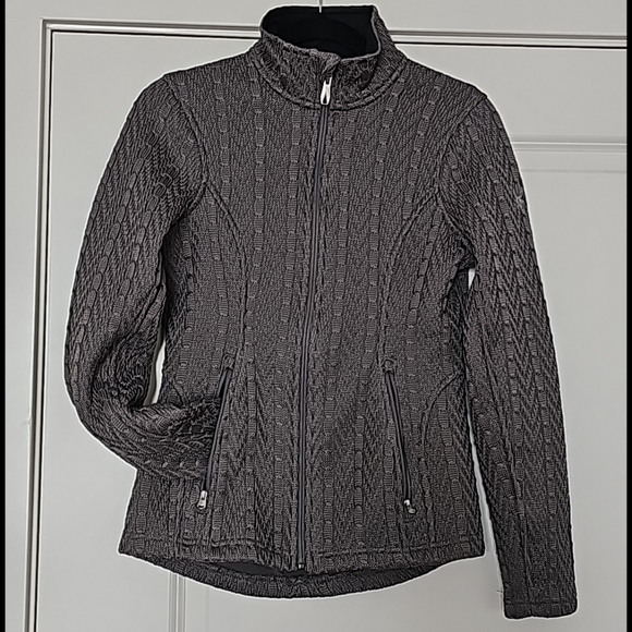 Spyder Sweaters - Spyder Full Zipped Turtleneck Cable Knit Sweater
